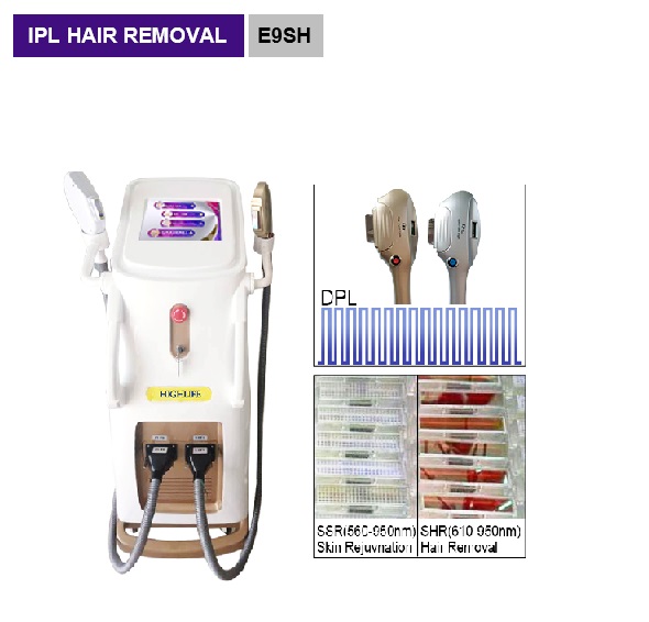DPL SHR IPL hair removal Acne removal blood vessels removal whiskers removal beauty salon equipment E9SH