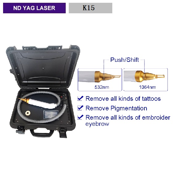 Suitcase All Color Tattoo Removal Freckle Removal Q-switch ND YAG Laser Beauty Machine K15